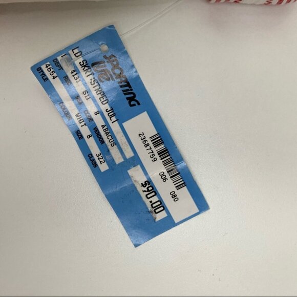 Abacus Red & White Searsucker A line Skirt - Picture 10 of 11